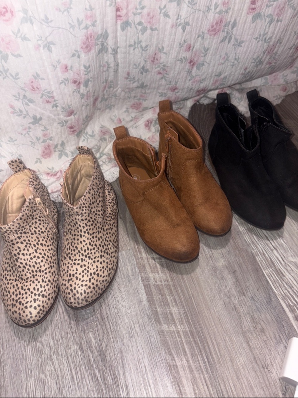 Cat & Jack Girls' Ankle Boot Trio — Leopard, Brown & Black